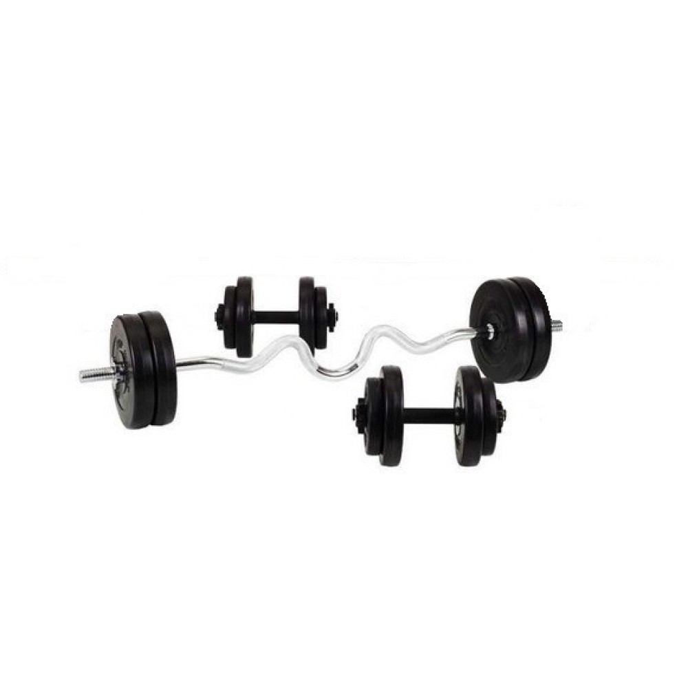 Комплект 60 кг штанга та гантелі з млинцями STRONG
